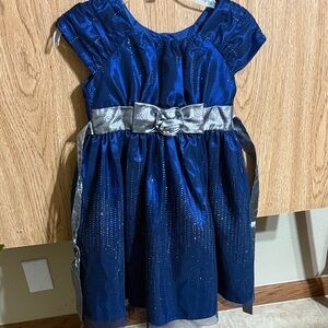 Festive Jona Michelle Royal Blue Dress with Silver Accents